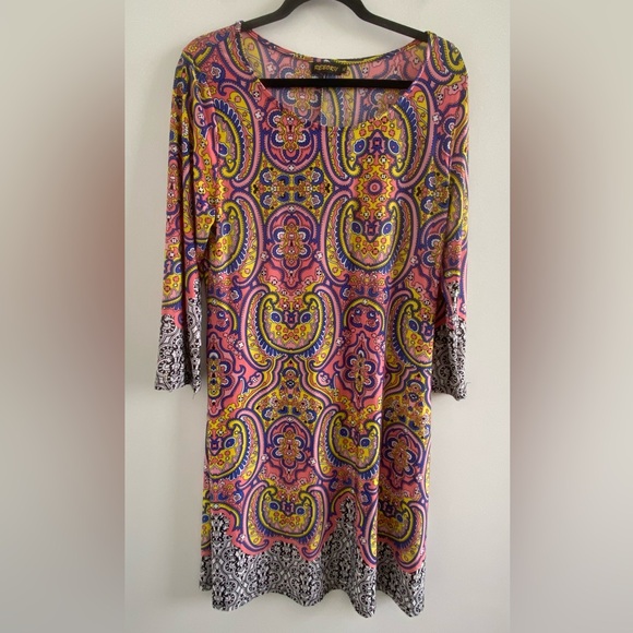 Reborn Multicolor Long Sleeve Midi Dress Size XL - Picture 1 of 10